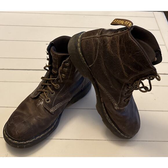 Vintage Dr. Martens Boots Mens Size 10 Brown Leather Made England AW004 90s main image 5